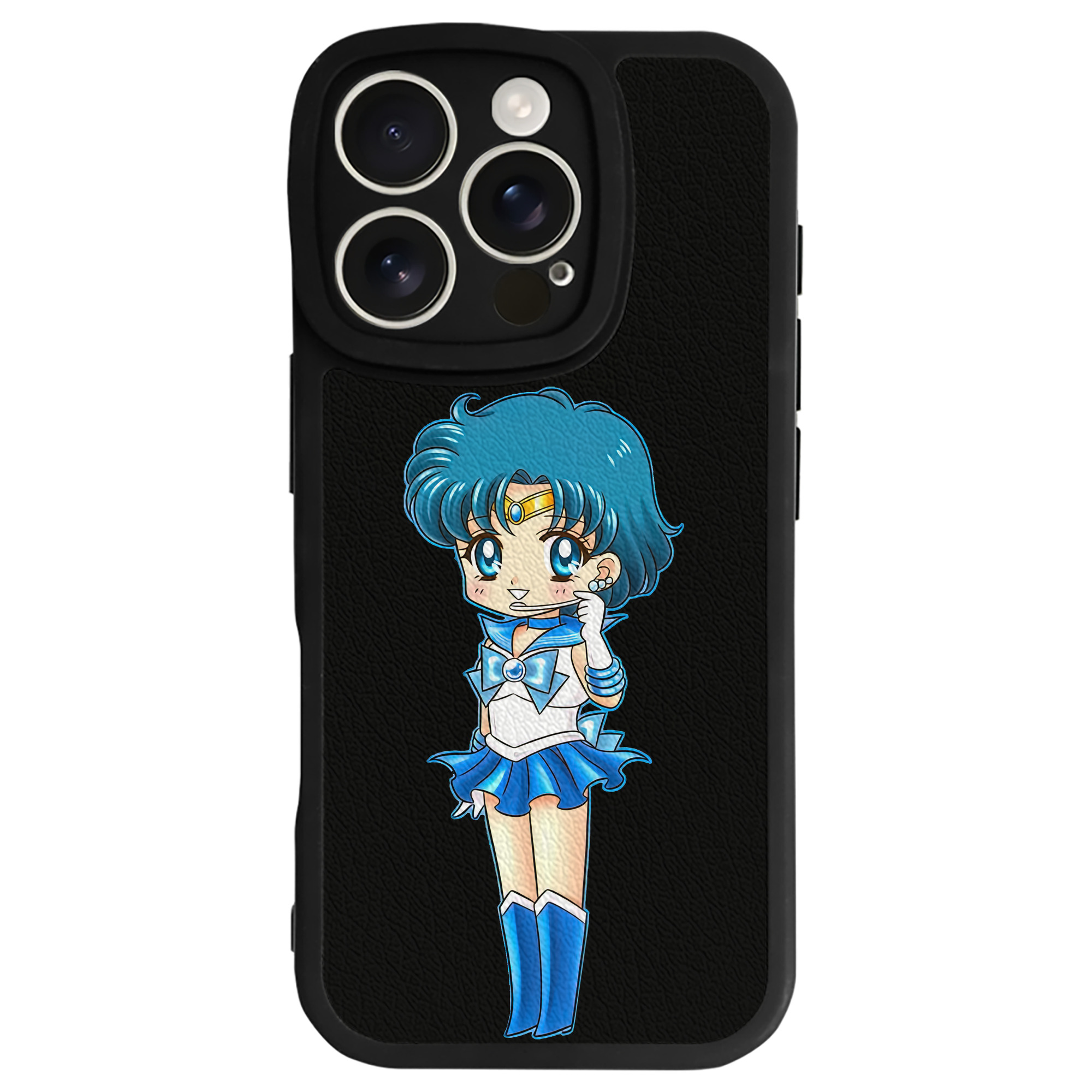 （画像用） 美少女戦士セーラームーン 水野 亜美 みずの あみ Sailor Moon Mizuno Ami 【iPhone 16シリーズ対応】シリコンスマホケース（レザー調） 材質：シリコン